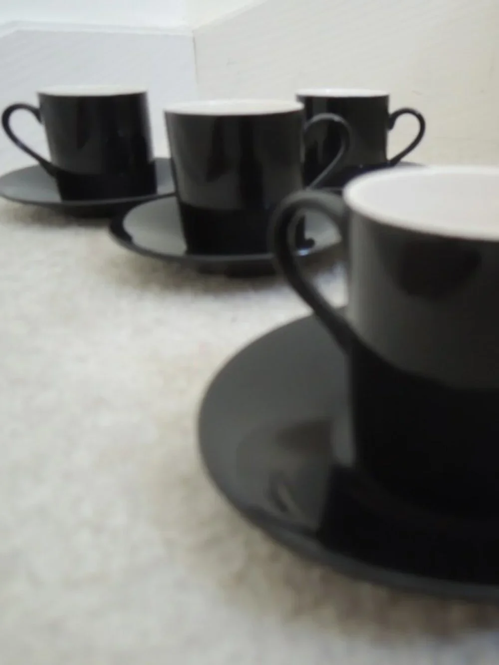 Demitasse Cups + Saucers Vtg Expresso Set - 4 Dainty Tea Cups + Matching Plates